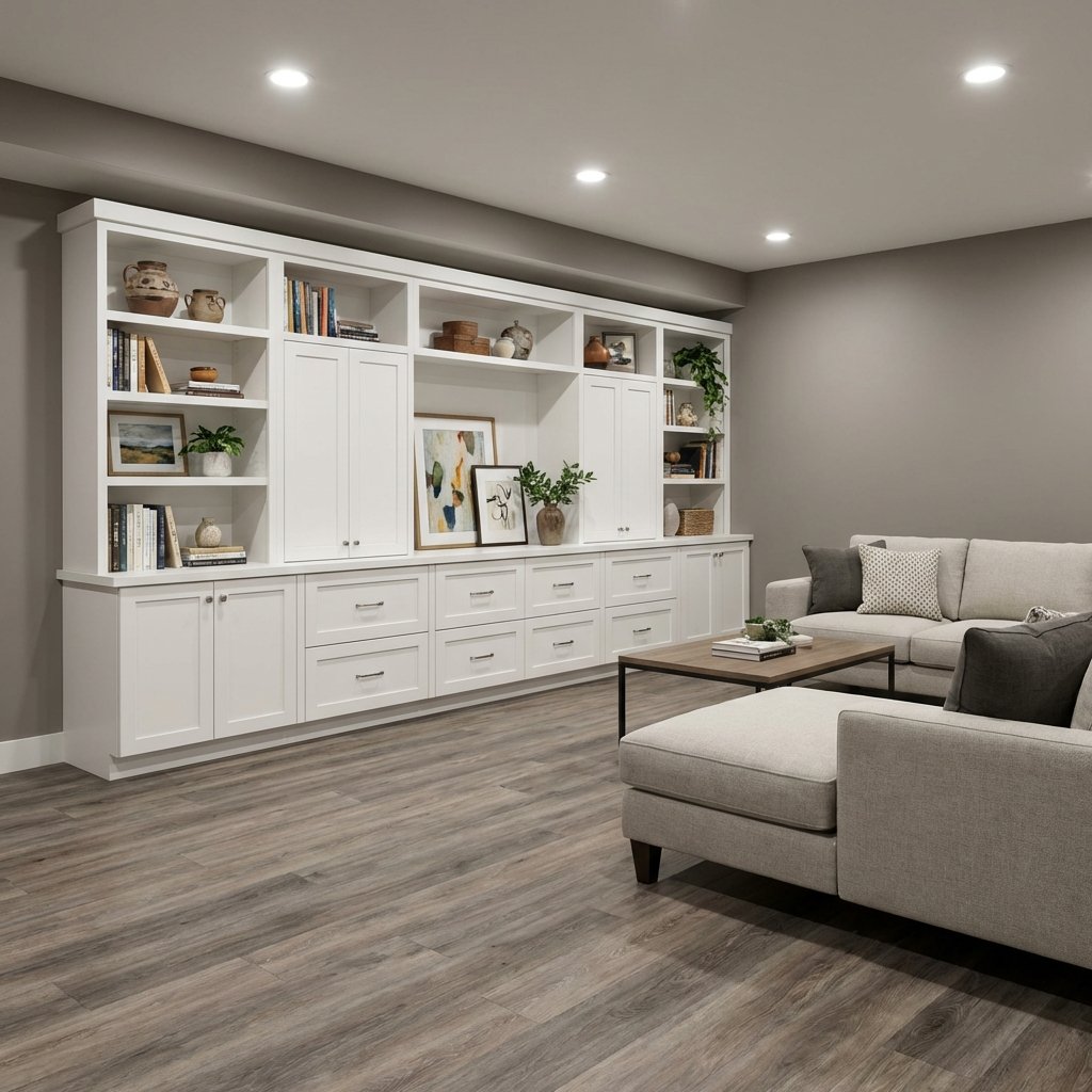 Built-in shelving and cabinets